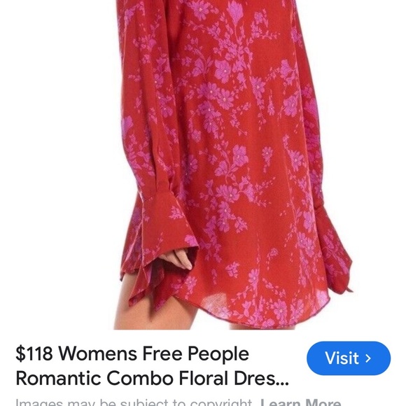 Free People  Romantic combo Red and Purple floral Dress - Picture 9 of 11